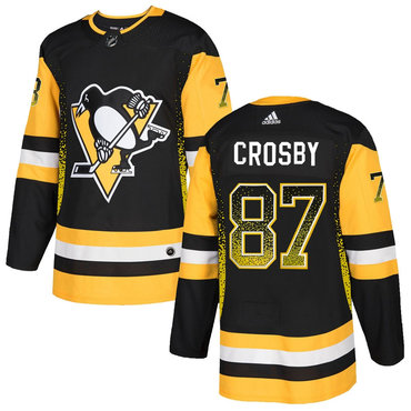 Personalized Penguins 87 Sidney Crosby Black Drift Fashion Jersey