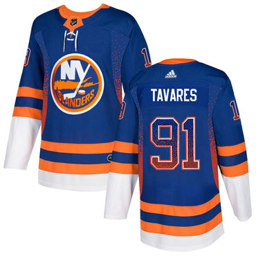Personalized Islanders 91 John Tavares Royal Drift Fashion Jersey