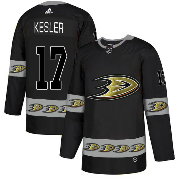 Personalized Ducks 17 Ryan Kesler Black Team Logos Fashion Jersey