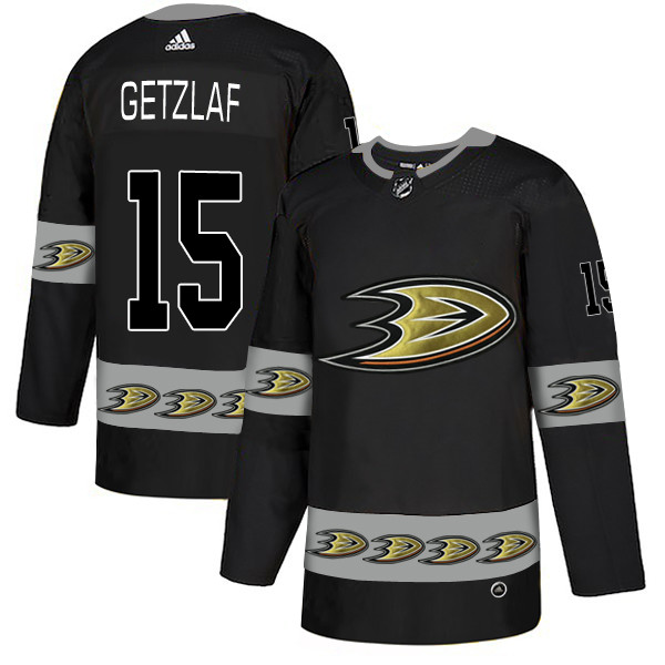 Personalized Ducks 15 Ryan Getzlaf Black Team Logos Fashion Jersey
