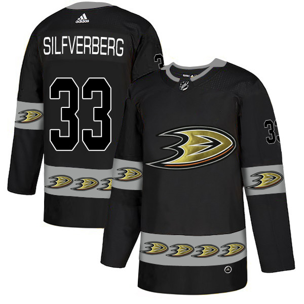 Personalized Ducks 33 Jakob Silfverberg Black Team Logos Fashion Jersey