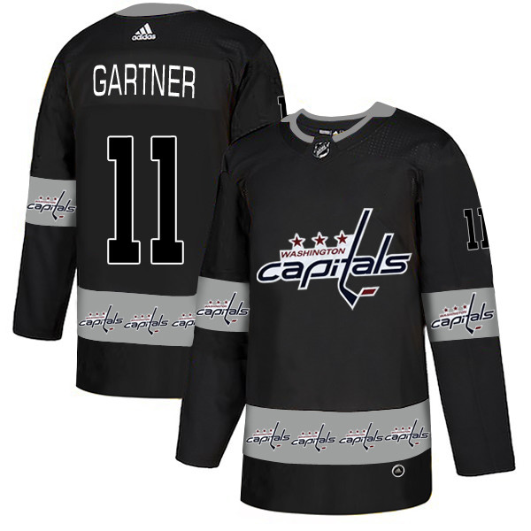 Personalized Capitals 11 Mike Gartner Black Team Logos Fashion Jersey