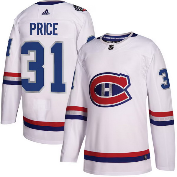 Personalized Men’s Montreal Canadiens #31 Carey Price White 2017 NHL 100 Classic Authentic – Player Jersey