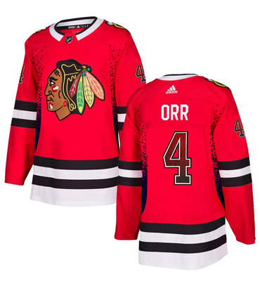 Personalized Blackhawks 4 Bobby Orr Red Drift Fashion Jersey
