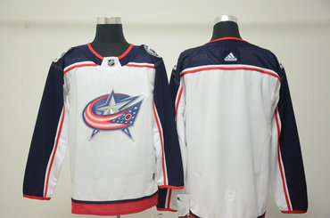 Personalized Blue Jackets Blank White Jersey