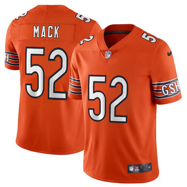 Personalized Bears 52 Khalil Mack Orange Youth Untouchable Limited Jersey
