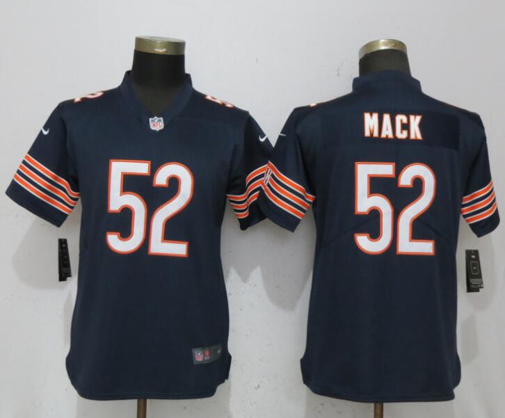 Personalized Bears 52 Khalil Mack Navy Women Untouchable Limited Jersey