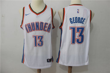 Personalized Thunder 13 Paul George White Swingman Jersey
