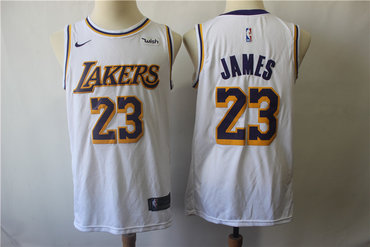 Personalized Lakers 23 Lebron James White 2018-19 Swingman Jersey