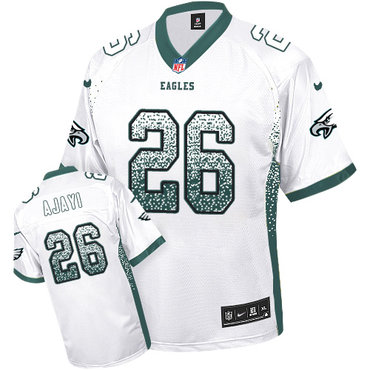 Personalized Eagles #26 Jay Ajayi White Men’s Stitched NFL Elite Drift Fashion Jersey