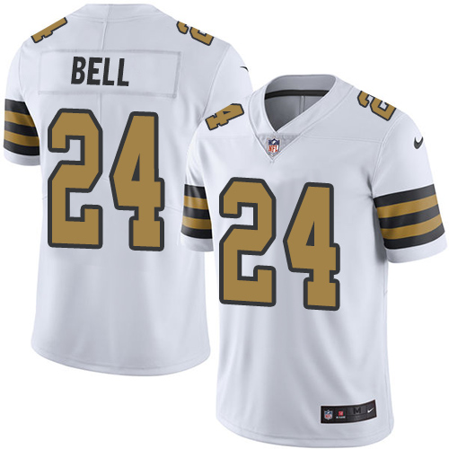 Personalized Saints #24 Vonn Bell White Men’s Stitched NFL Limited Rush Jersey