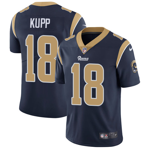 Personalized Rams 18 Cooper Kupp Navy Untouchable Limited Jersey