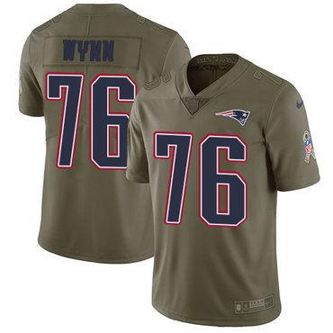 Personalized Patriots #76 Isaiah Wynn Olive Men’s Stitched NFL Limited 2017 Salute To Service Jersey