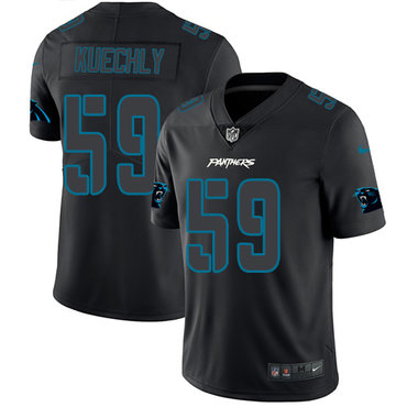 Personalized Panthers #59 Luke Kuechly Black Men’s Stitched NFL Limited Rush Impact Jersey