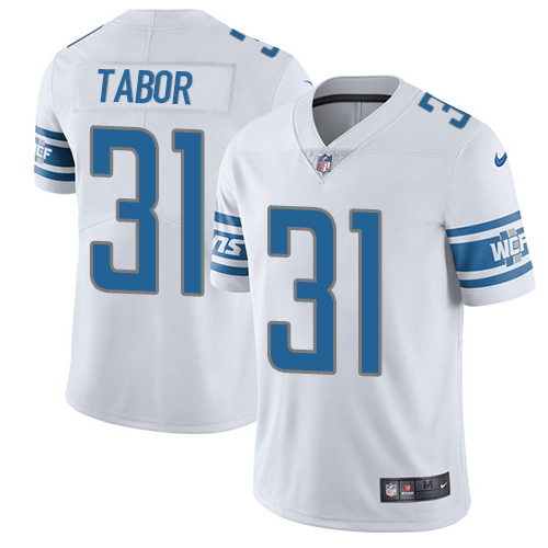 Personalized Lions #31 Teez Tabor White Men’s Stitched NFL Untouchable Limited Jersey