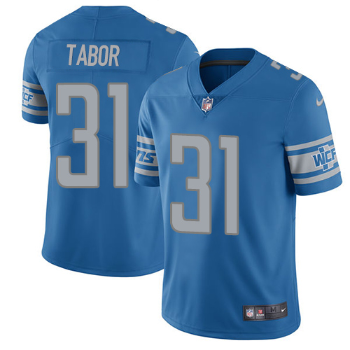 Personalized Lions #31 Teez Tabor Blue Team Color Men’s Stitched NFL Untouchable Limited Jersey