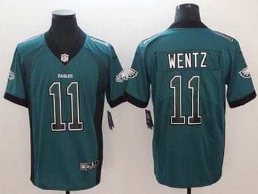 Personalized Eagles 11 Carson Wentz Green Drift Fashion Limited Jersey