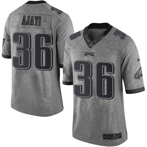 Personalized Eagles #26 Jay Ajayi Gray Men’s Stitched NFL Limited Gridiron Gray Jersey