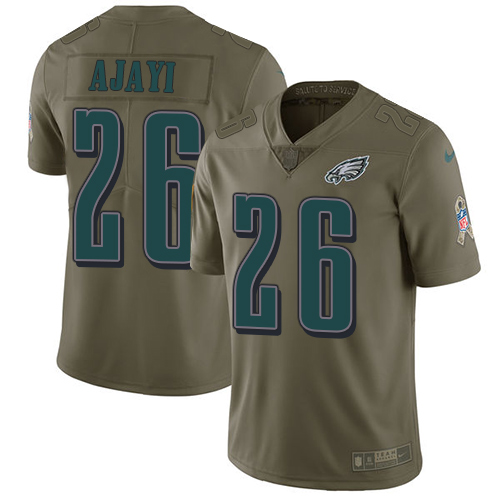 Personalized Eagles #26 Jay Ajayi Olive Men’s Stitched NFL Limited 2017 Salute To Service Jersey
