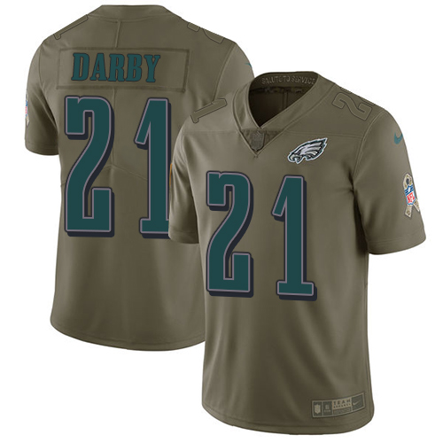 Personalized Eagles #21 Ronald Darby Olive Men’s Stitched NFL Limited 2017 Salute To Service Jersey