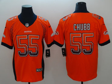 Personalized Broncos 55 Bradley Chubb Orange Drift Fashion Limited Jersey