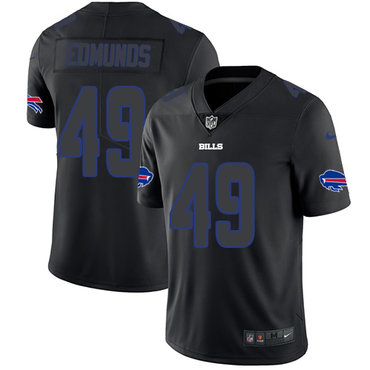 Personalized Bills #49 Tremaine Edmunds Black Men’s Stitched NFL Limited Rush Impact Jersey