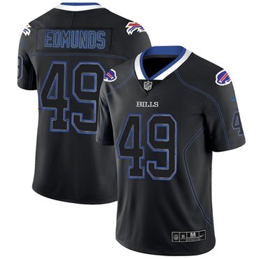 Personalized Bills #49 Tremaine Edmunds Lights Out Black Men’s Stitched NFL Limited Rush Jersey