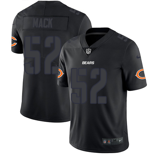 Personalized Bears #52 Khalil Mack Black Men’s Stitched NFL Limited Rush Impact Jersey