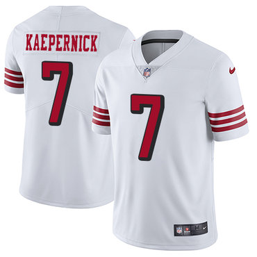 Personalized 49ers #7 Colin Kaepernick White Rush Men’s Stitched NFL Untouchable Limited Jersey