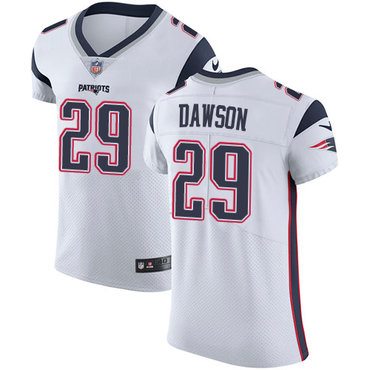 Personalized Patriots #29 Duke Dawson White Men’s Stitched NFL Untouchable Elite Jersey