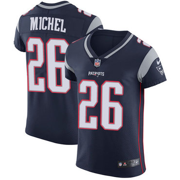 Personalized Patriots #26 Sony Michel Navy Blue Team Color Men’s Stitched NFL Untouchable Elite Jersey