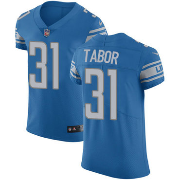 Personalized Lions #31 Teez Tabor Blue Team Color Men’s Stitched NFL Untouchable Elite Jersey