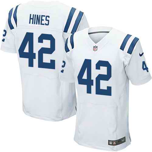 Personalized Colts 42 Nyheim Hines White Elite Jersey