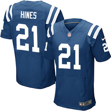 Personalized Colts #21 Nyheim Hines Royal Blue Team Color Men’s Stitched NFL Elite Jersey