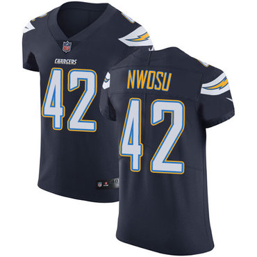 Personalized Chargers #42 Uchenna Nwosu Navy Blue Team Color Men’s Stitched NFL Untouchable Elite Jersey