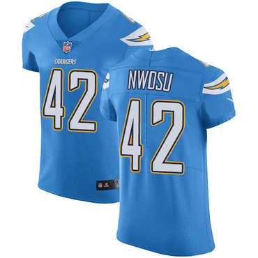 Personalized Chargers #42 Uchenna Nwosu Electric Blue Alternate Men’s Stitched NFL Untouchable Elite Jersey