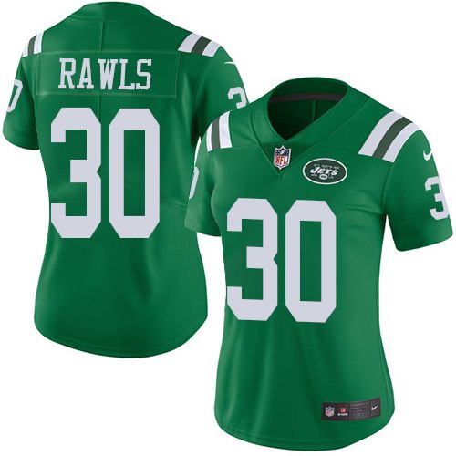 Personalized Jets 30 Thomas Rawls Green Women Color Rush Limited Jersey