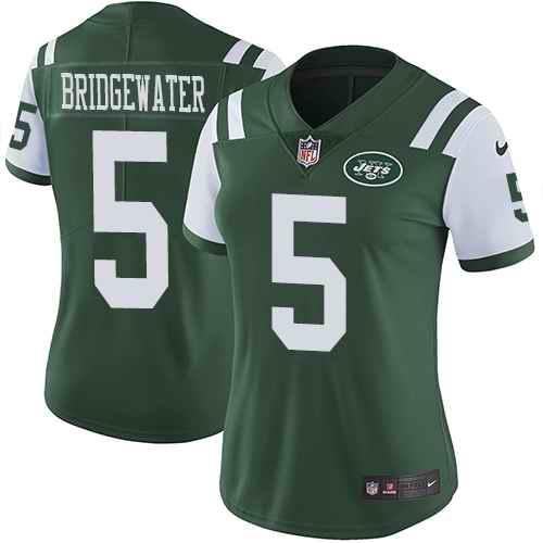 Personalized Jets 5 Teddy Bridgewater Green Women Untouchable Limited Jersey