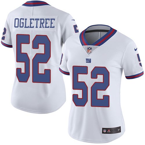 Personalized Giants 52 Alec Ogletree White Women Color Rush Limited Jersey