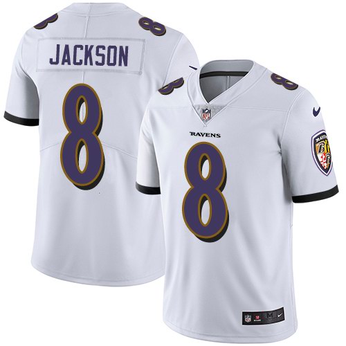 Personalized Ravens 8 Lamar Jackson White Youth Untouchable Limited Jersey