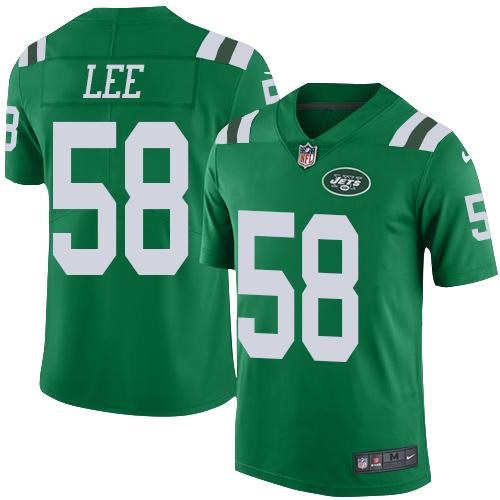 Personalized Jets 58 Darron Lee Green Youth Color Rush Limited Jersey