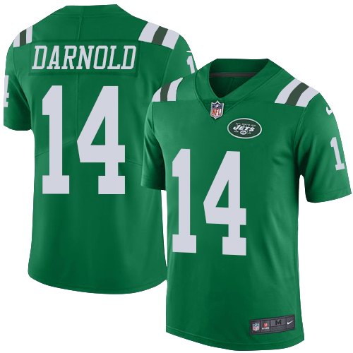 Personalized Jets 14 Sam Darnold Green Youth Color Rush Limited Jersey
