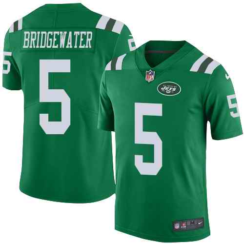 Personalized Jets 5 Teddy Bridgewater Green Youth Color Rush Limited Jersey