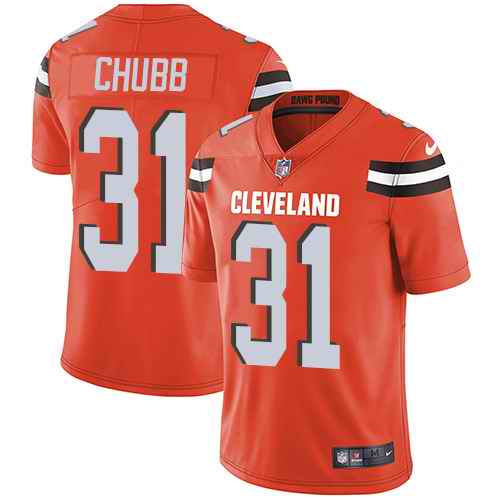 Personalized Browns 31 Nick Chubb Orange Youth Untouchable Limited Jersey