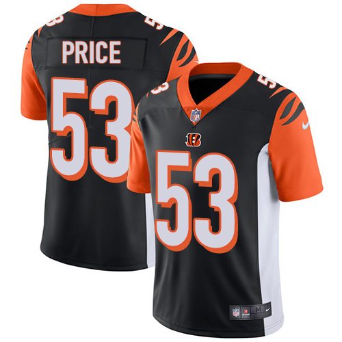 Personalized Bengals 53 Billy Price Black Youth Untouchable Limited Jersey