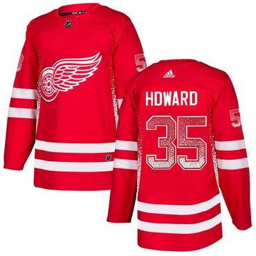 Personalized Red Wings 35 Jimmy Howard Red Drift Fashion Jersey