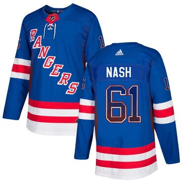 Personalized Rangers 61 Rick Nash Blue Drift Fashion Jersey