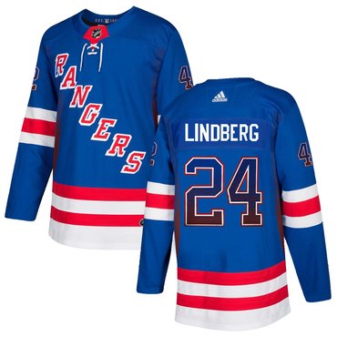 Personalized Rangers 24 Oscar Lindberg Blue Drift Fashion Jersey