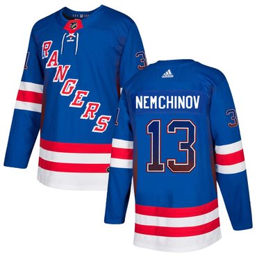 Personalized Rangers 13 Sergei Nemchinov Blue Drift Fashion Jersey