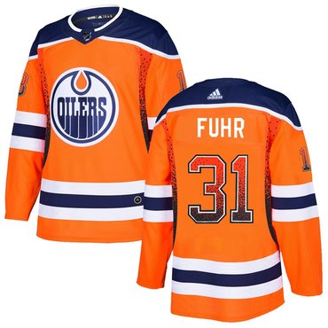 Personalized Oilers 31 Grant Fuhr Orange Drift Fashion Jersey